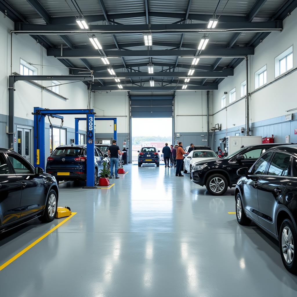 Inside a Car Body Repair Shop in Isle of Wight