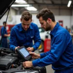 Johannesburg Car Repair Workshop Performing a Diagnostic Test