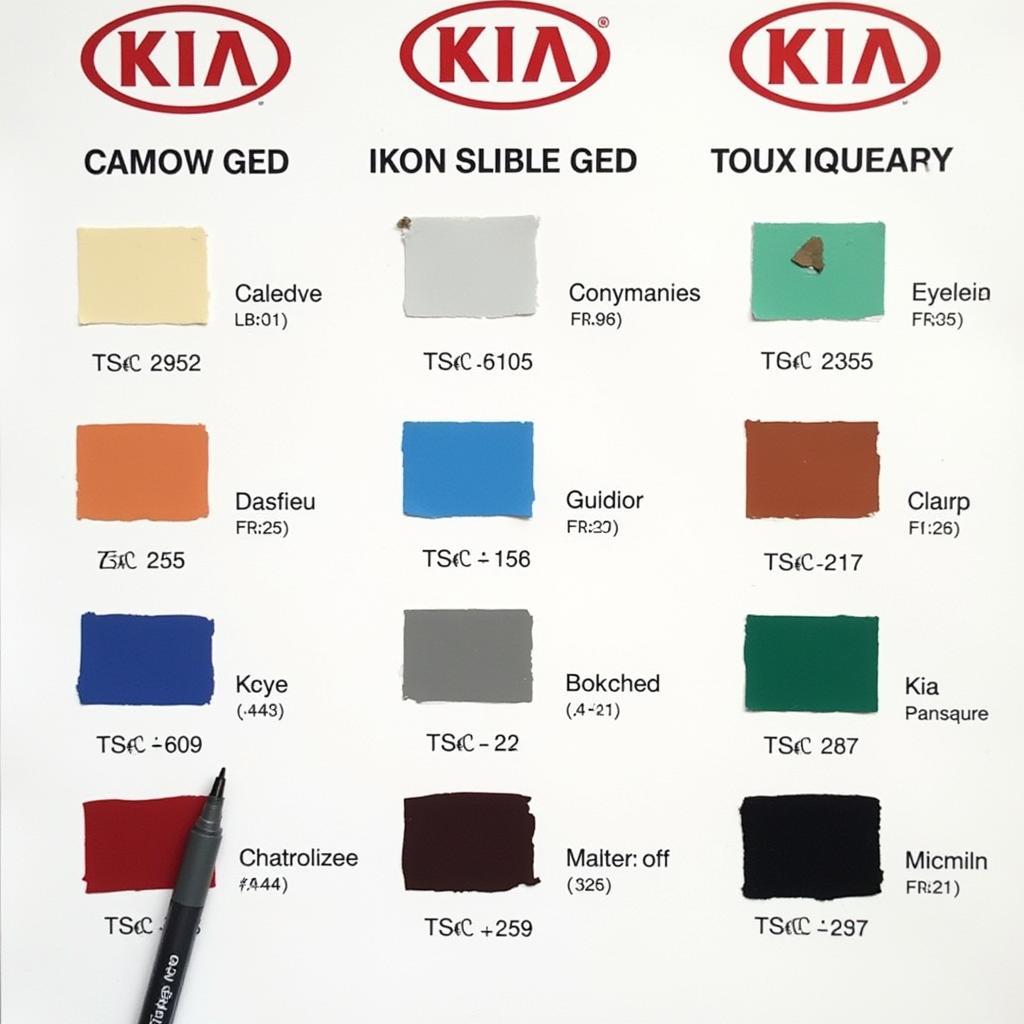 Kia Paint Color Chart