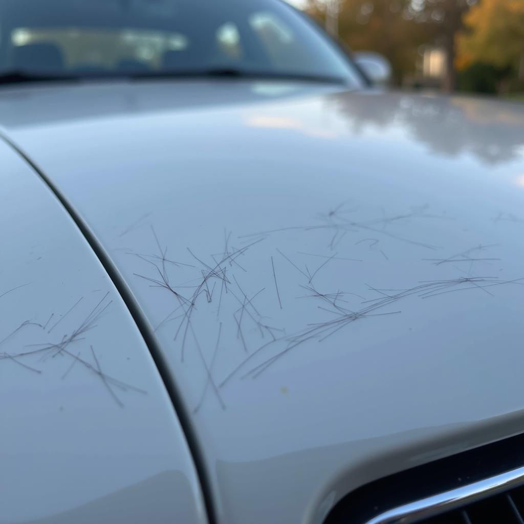 Minor Clear Coat Scratches on Car Hood