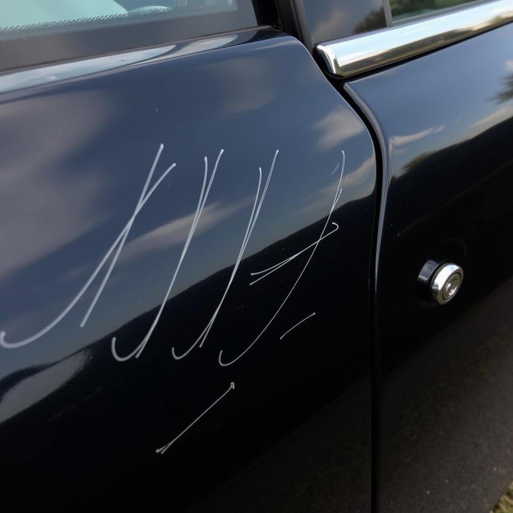 Light Scratches on Black Car Paint