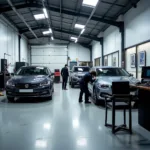 A professional car paint scratch repair shop in London