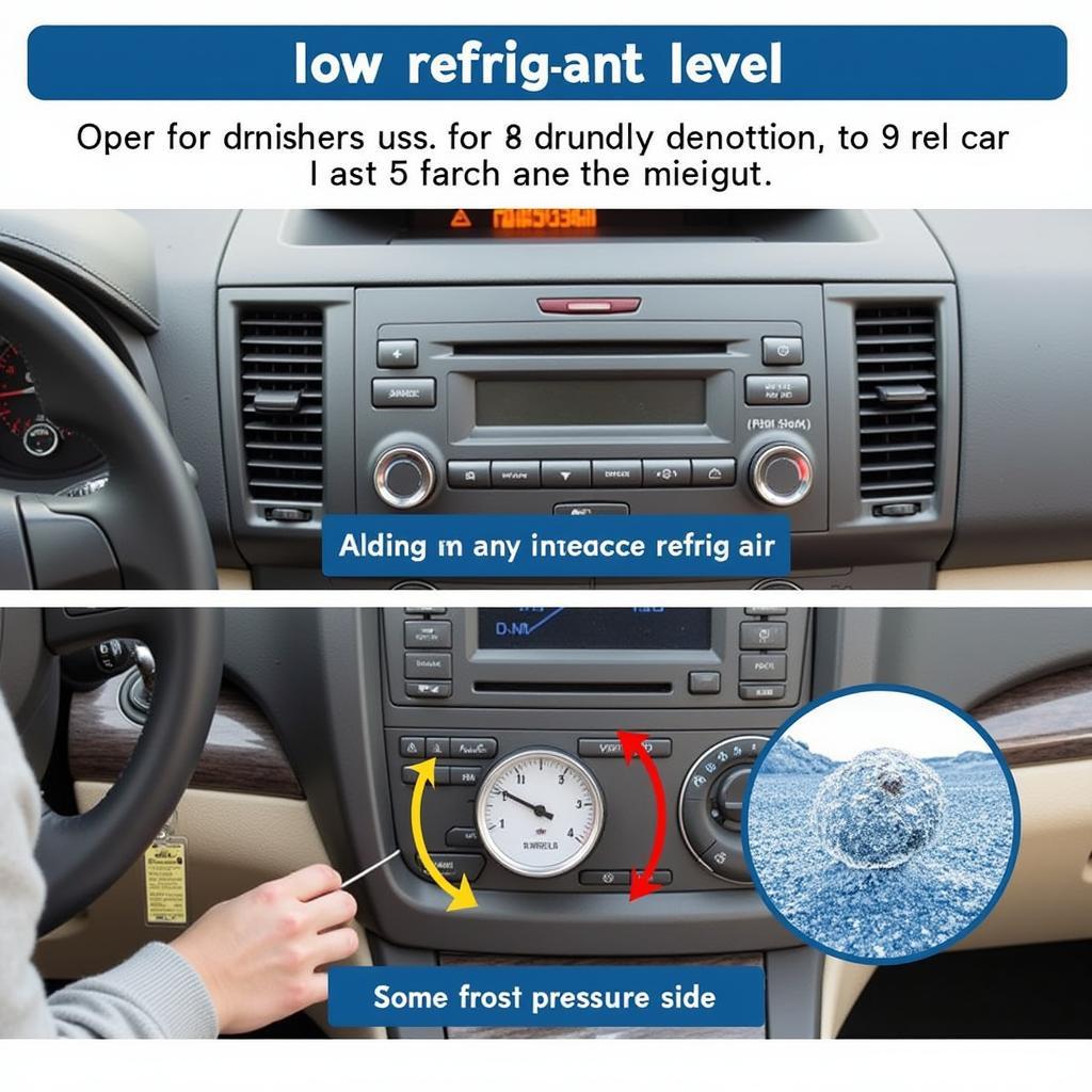 Car AC system with low refrigerant level