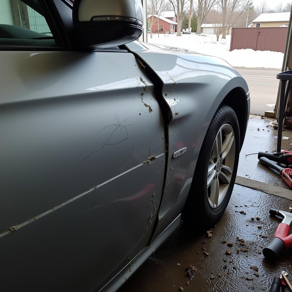 Car body damage repair in March