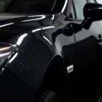 Close-up of Mazda 3 Jet Black Paint