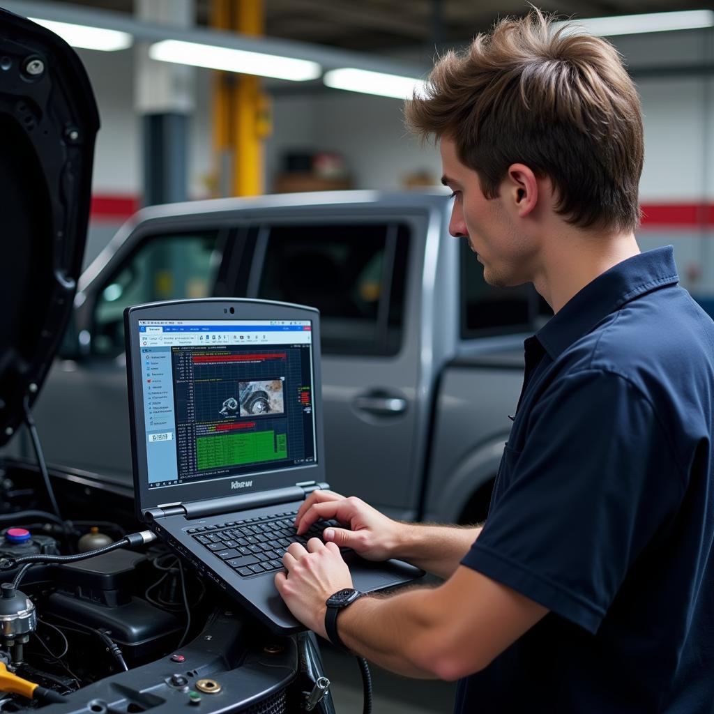 Mechanic using DSTI Software