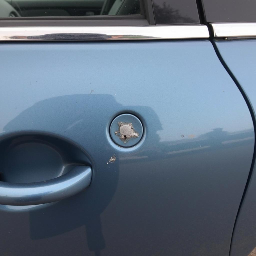 Example of a minor car dent suitable for PDR