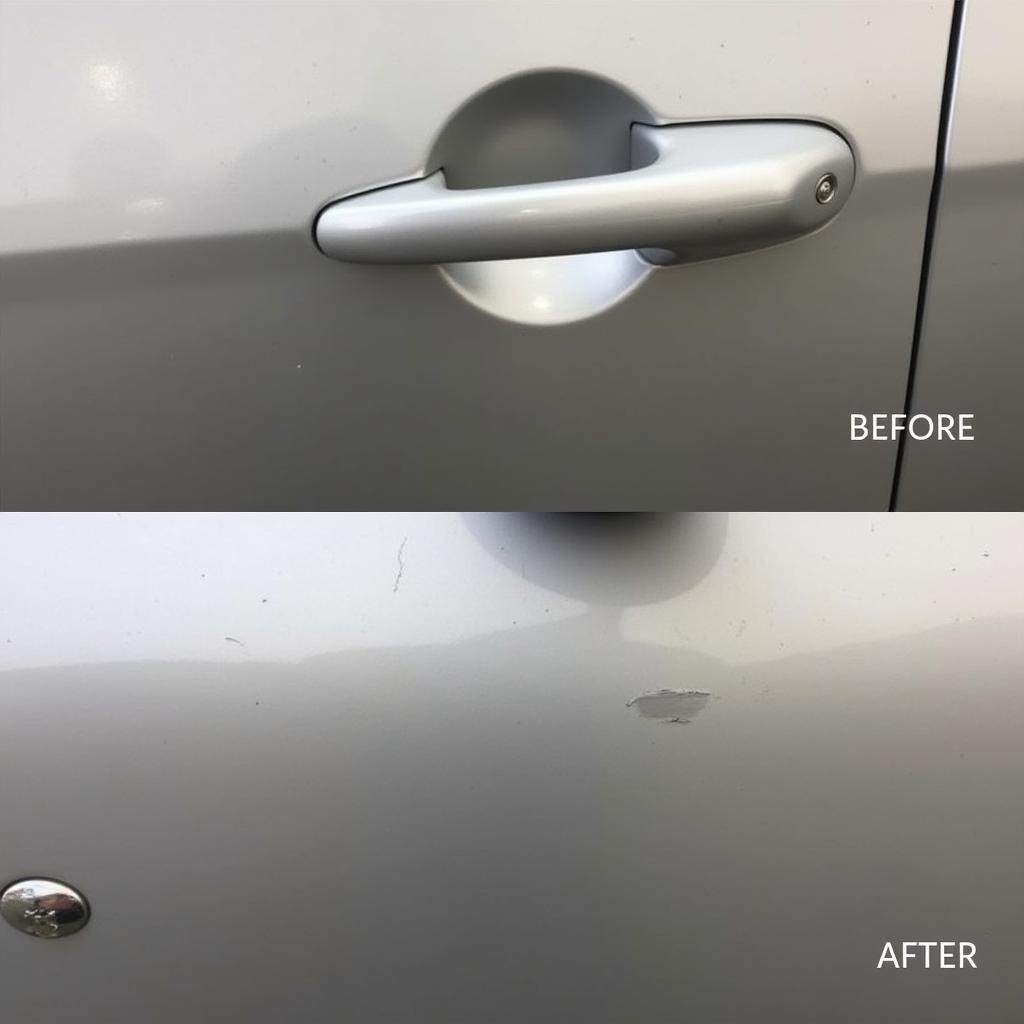 Example of a minor dent repair