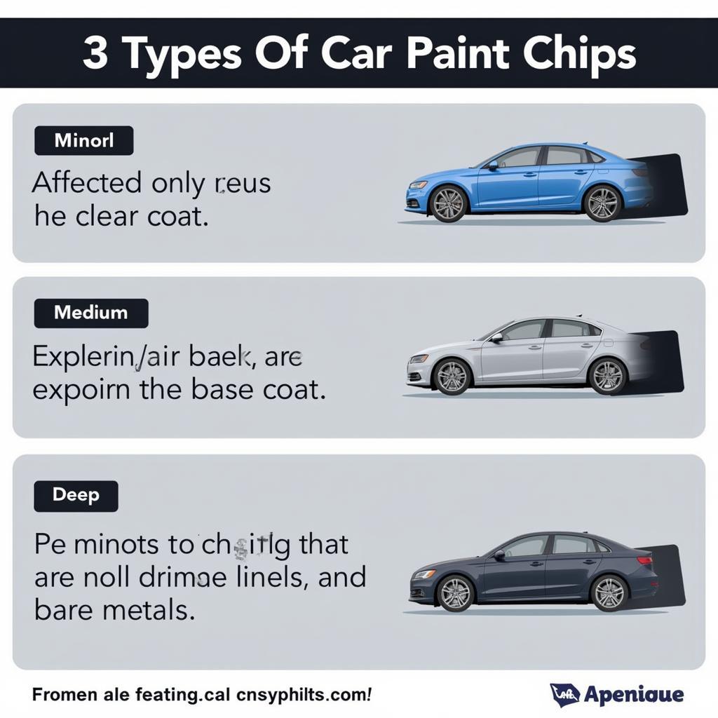 Minor, Medium and Deep Car Paint Chips