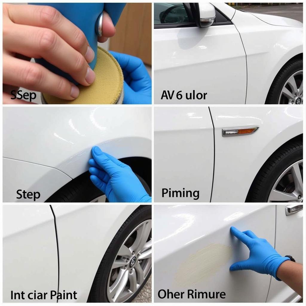 Minor Scratch Repair Process on a Car Door