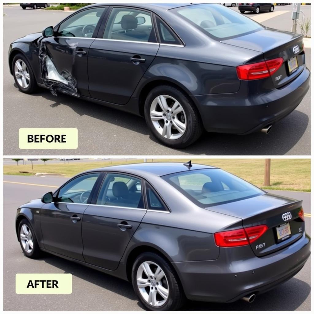 Before and After Mobile Car Body Repair