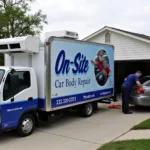 Mobile Car Body Repair Unit in Action