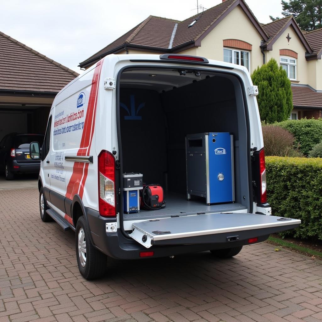 Mobile Car Bodywork Repair Van arriving at a customer's home