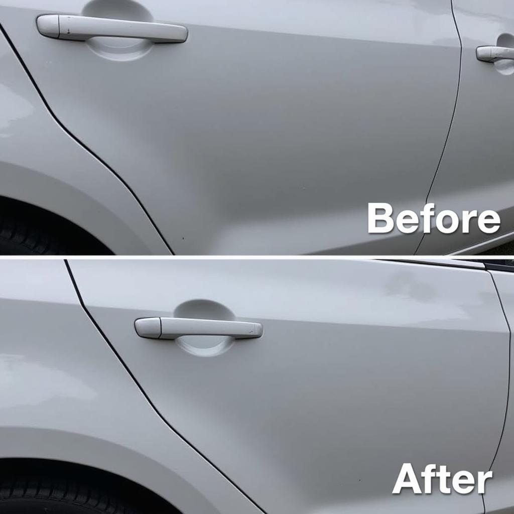 Before and After Mobile Car Paint Dent Repair