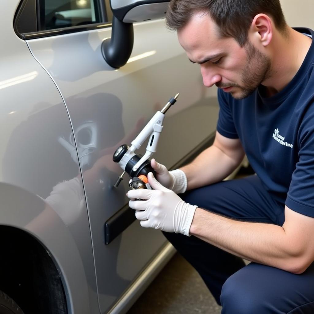 Mobile Car Paint Repair Technician Working in Cambridge