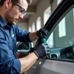 Mobile Car Window Repair Technician Working in Danbury