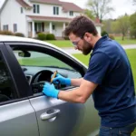 Mobile Car Window Repair Technician Working in Broome County