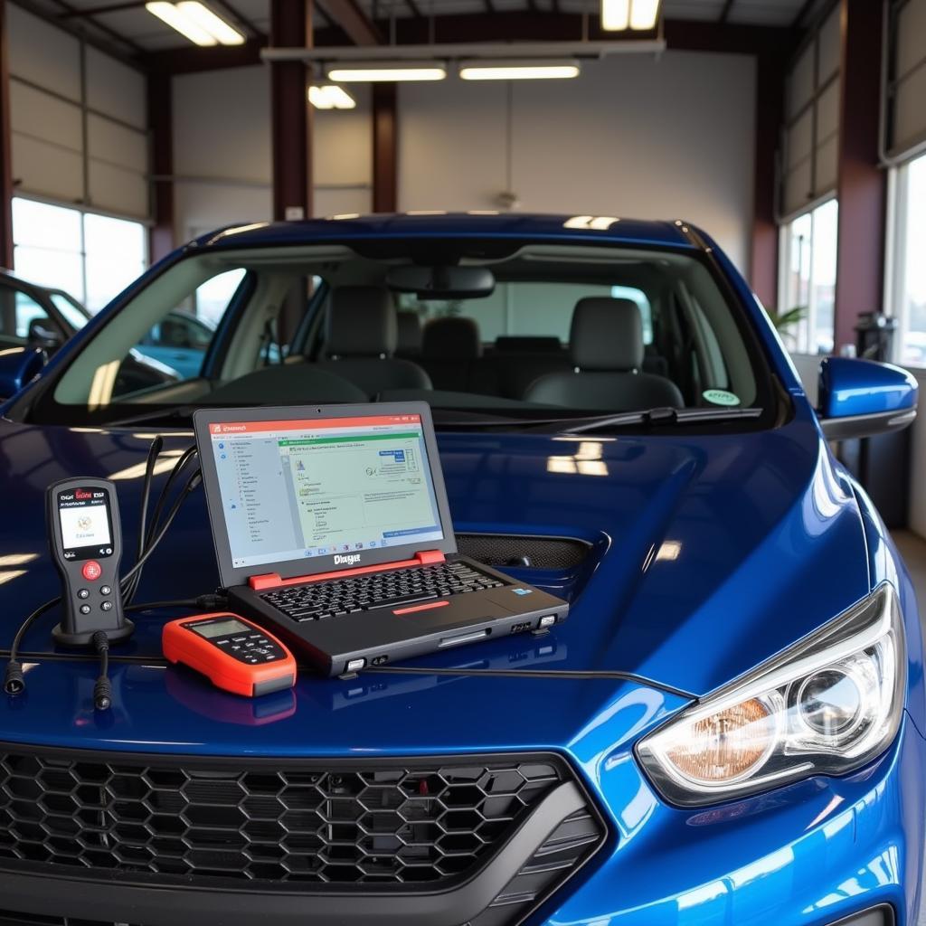 Modern auto repair shop in South Africa equipped with Car-O-Liner diagnostic system