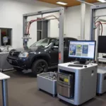 Modern Car Body Repair Equipment in a Crewe Repair Shop