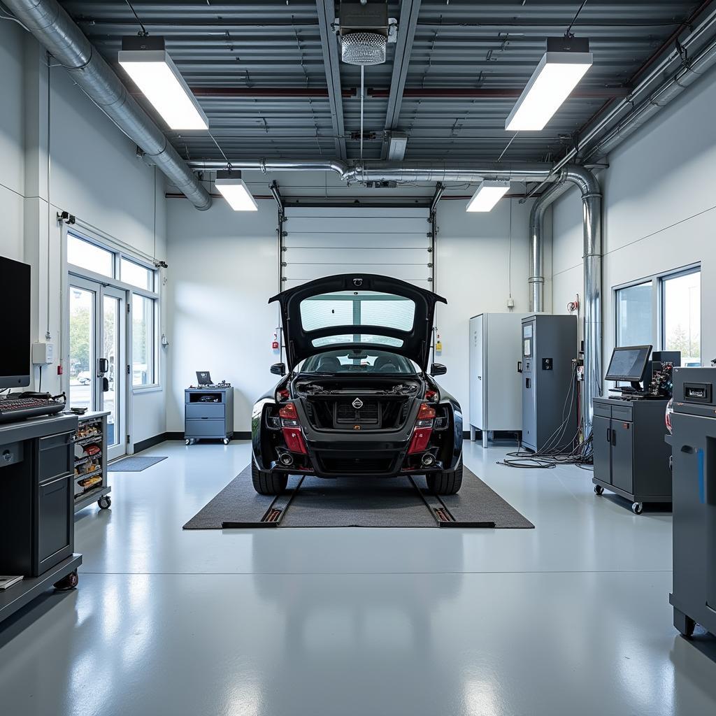 A modern car body repair facility in Redditch with advanced equipment