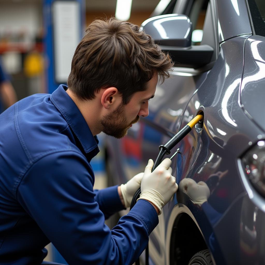 Modern car bumper repair techniques used in Cork