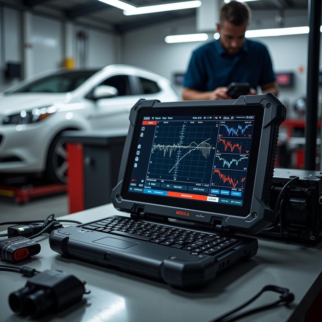 Modern Car Diagnostic Equipment in a Workshop