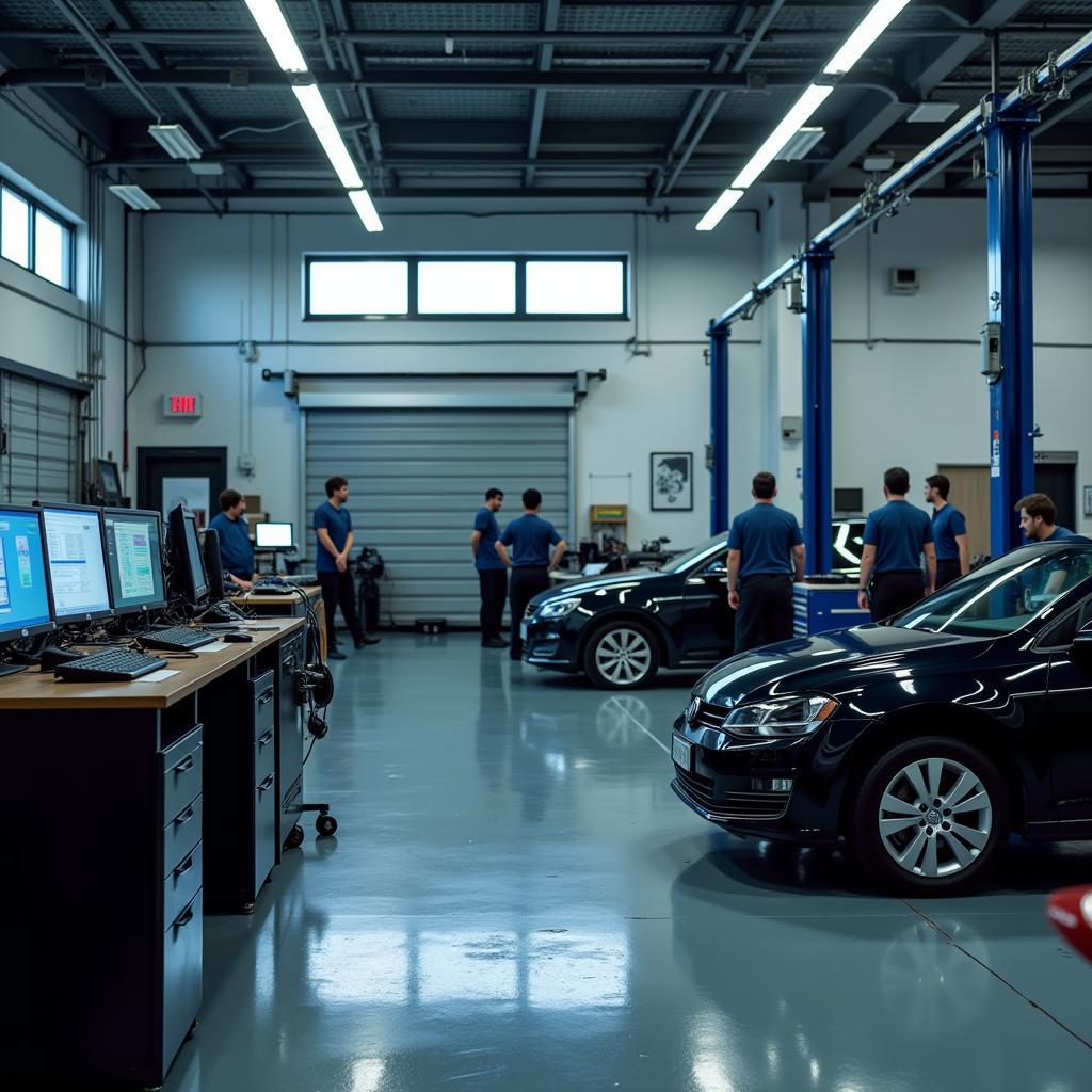 Modern Car Diagnostic Equipment in a Workshop