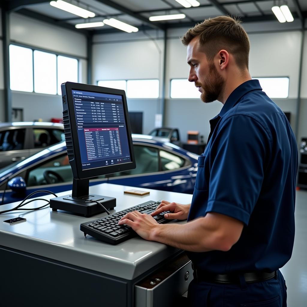 Modern Car Diagnostic Equipment in a Phoenix Auto Repair Shop