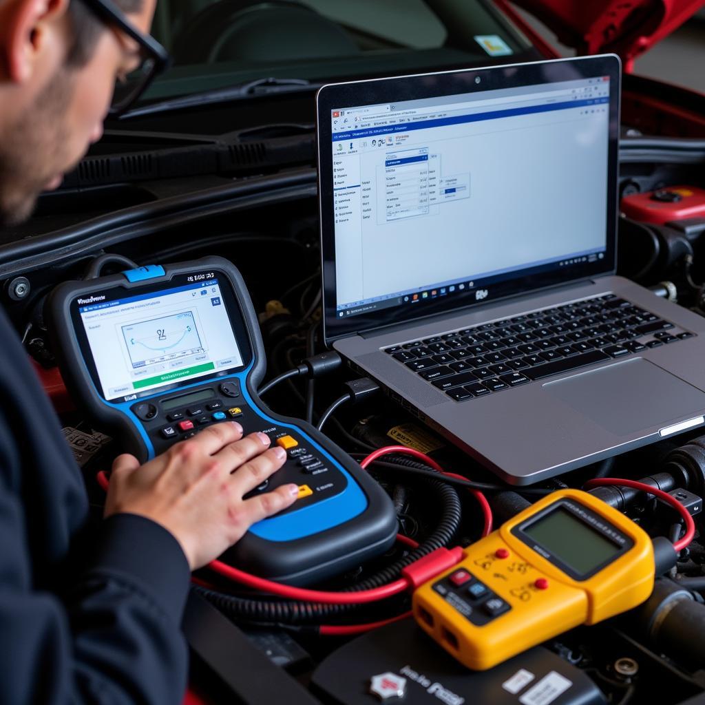 Modern Car Diagnostic Tools in Action