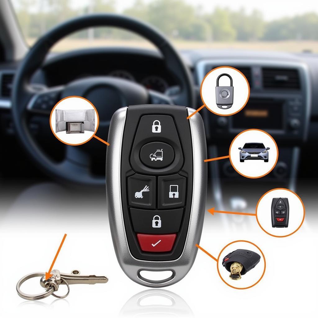 Modern Car Key with Remote Functions