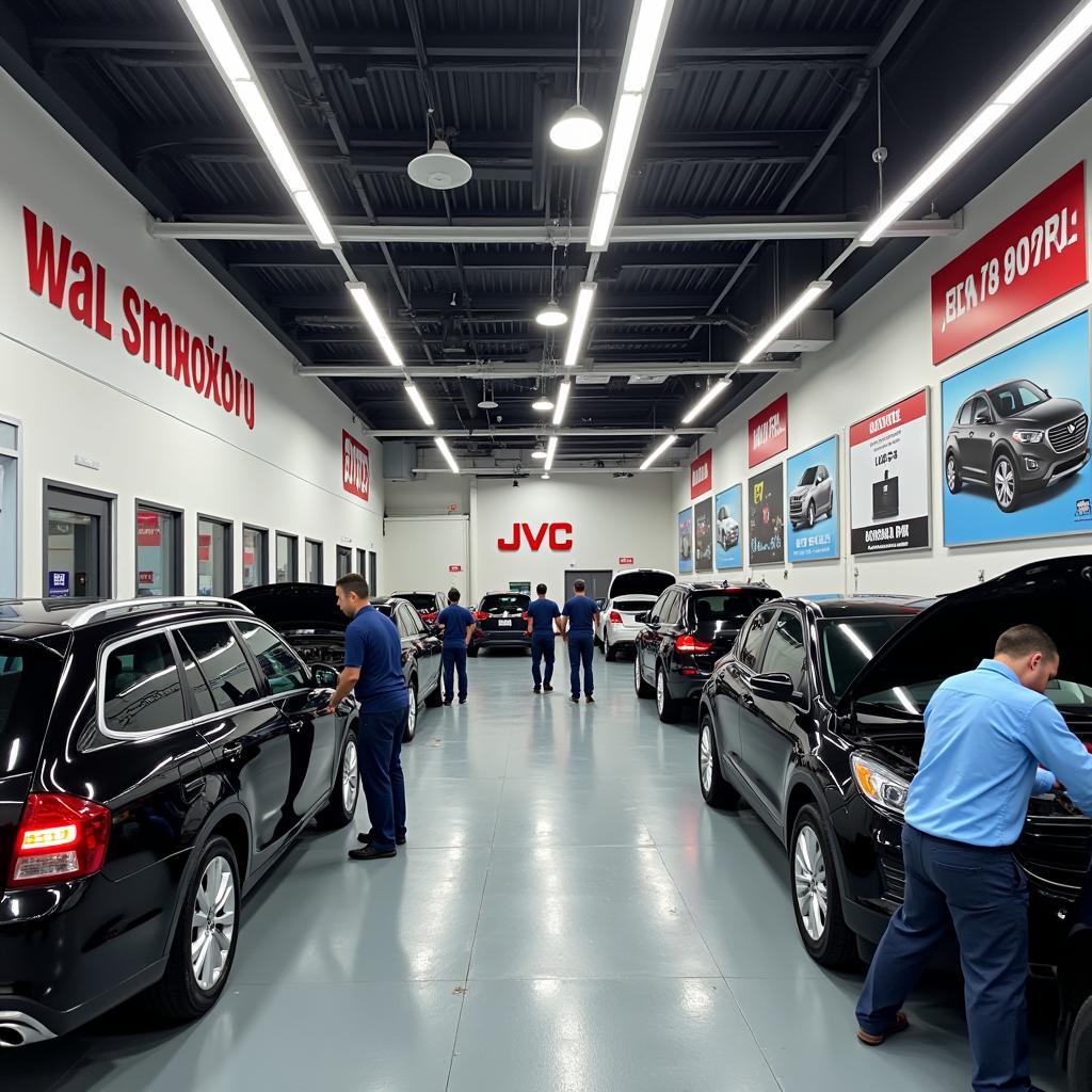 Modern Car Repair Shop Specializing in JVC Systems