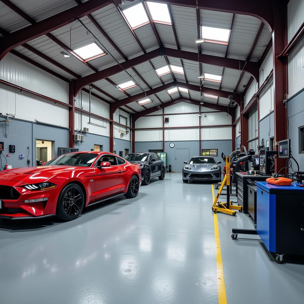 Modern Car Body Repair Shop Interior in Newton Aycliffe