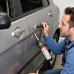 No Paint Car Repair Process in Action