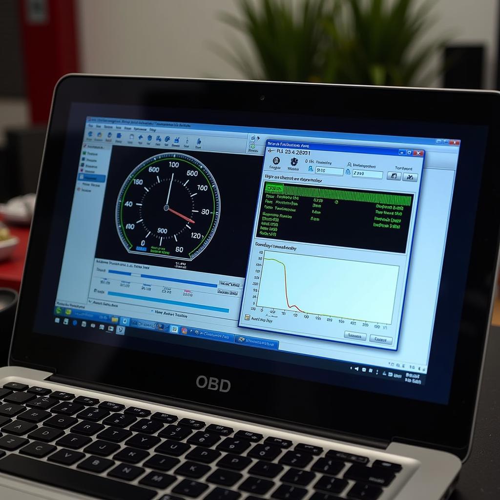 OBD Software Interface on Laptop