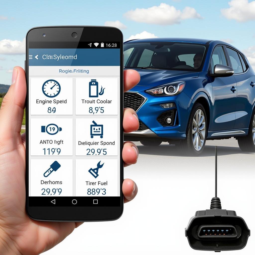 OBD2 Software Interface on a Smartphone