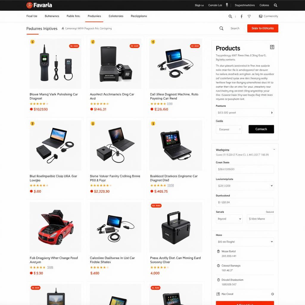 Online retailer website displaying various car diagnostic machines for sale in South Africa.