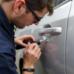 Technician performing Paintless Dent Repair in Wadhurst