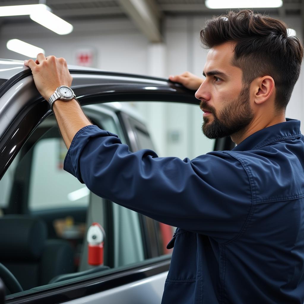 Palmdale Car Window Repair Technician at Work