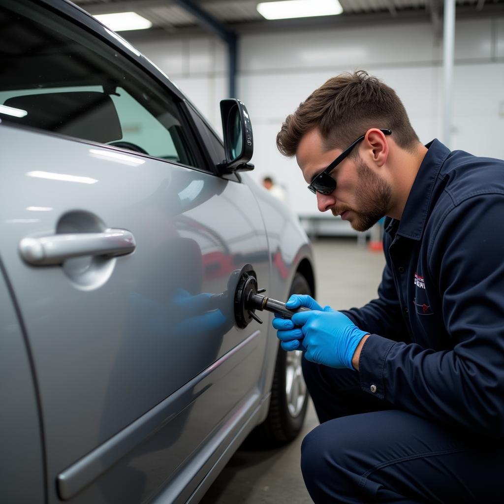 Paintless Dent Repair Process in French Forest