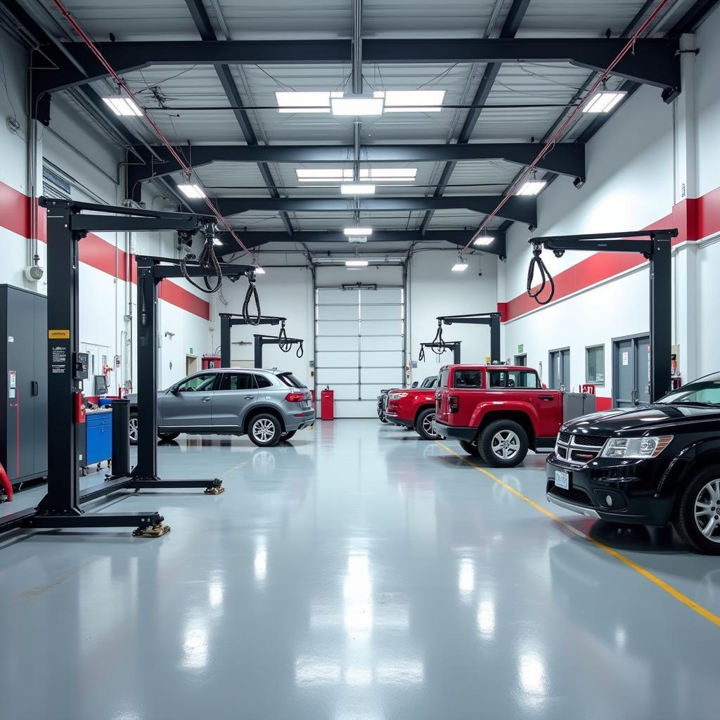 Modern Car Body Repair Shop Interior in Peterborough