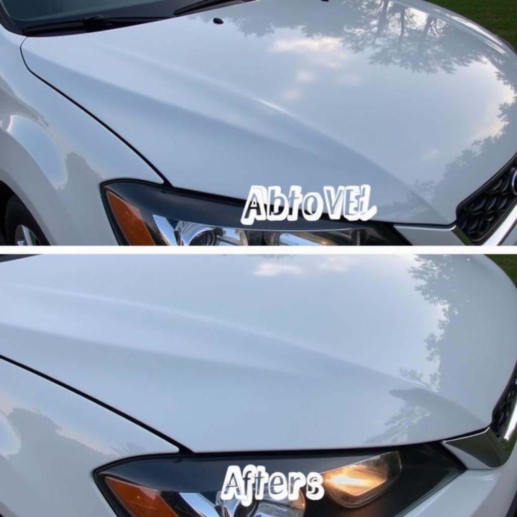 Polished Car Hood After Paint Chip Repair