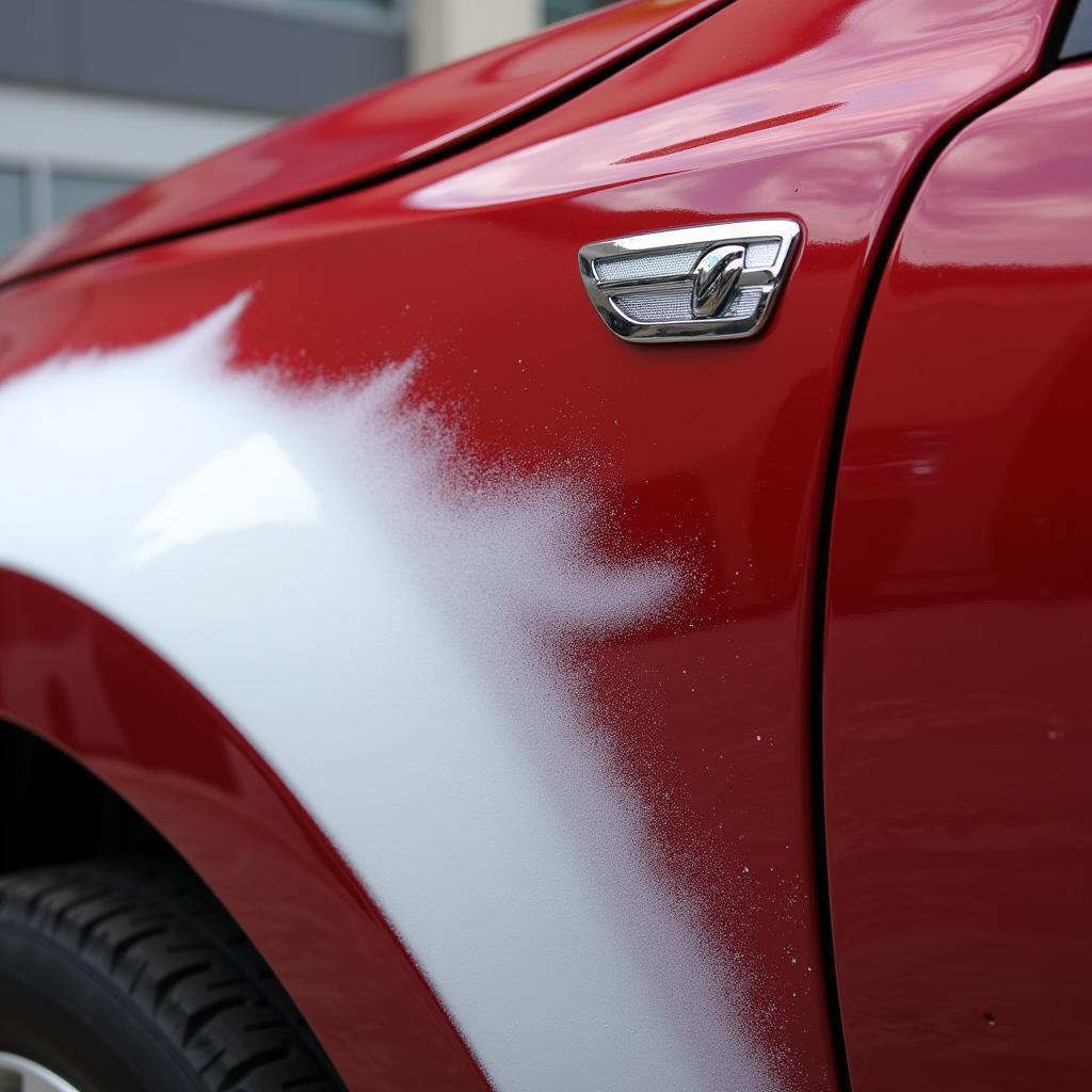 Polished car paint after repair