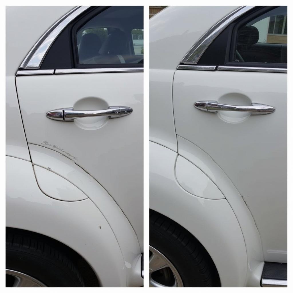 Polished Chrome Car Exterior After Repair