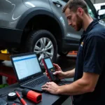 Pre-purchase car inspection with diagnostic tools