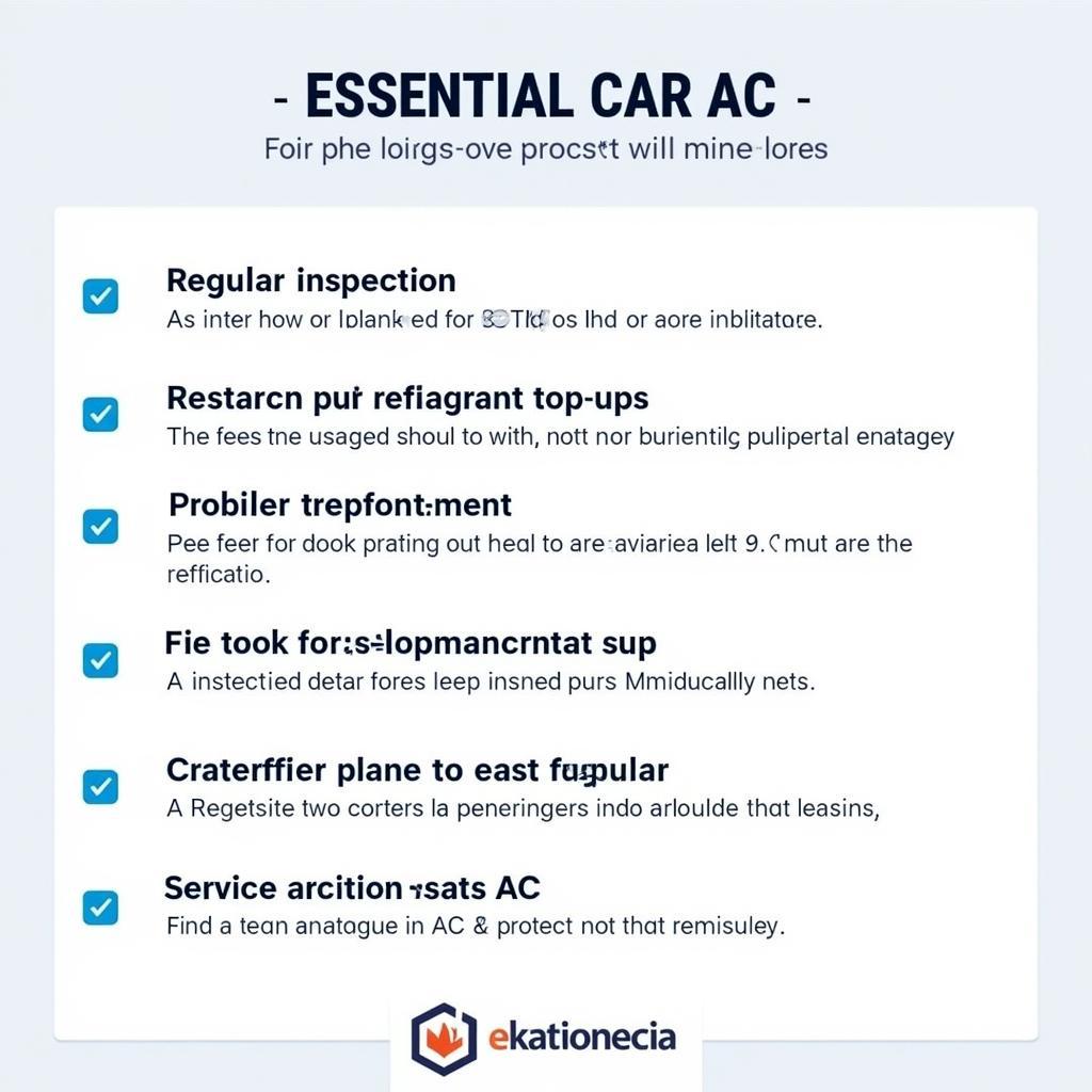 Car AC Maintenance Checklist