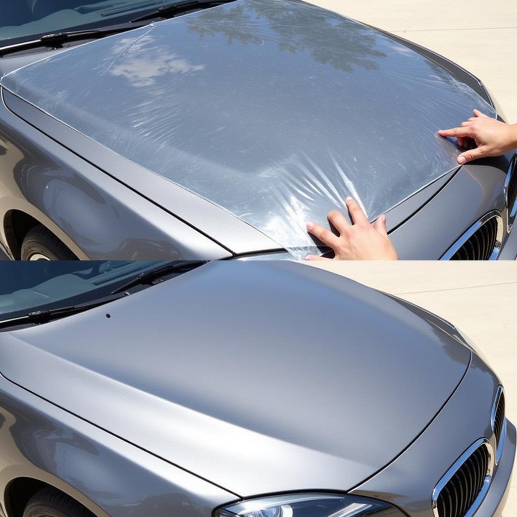 Car paint protection film application