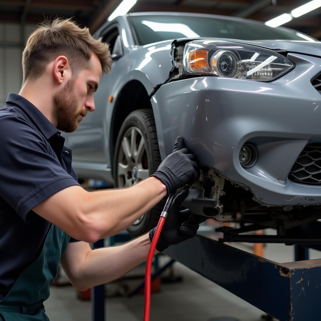 Professional Car Bumper Repair Process