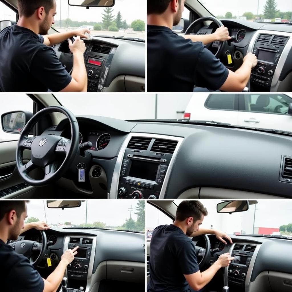 Professional Car Dashboard Paint Repair Process