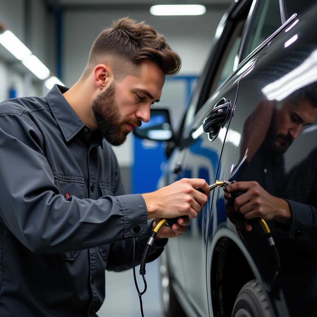 Professional car paint chip repair