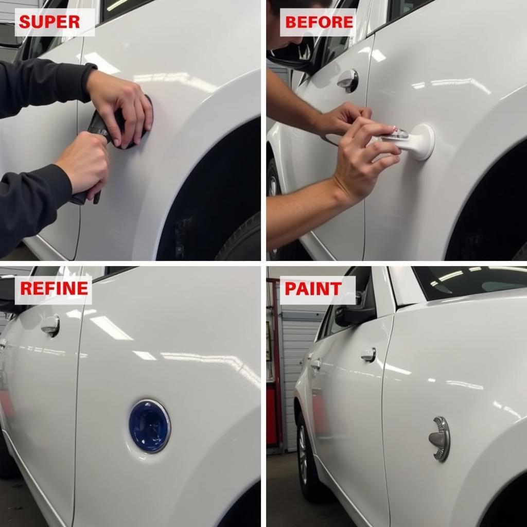 Step-by-step process of professional car paint chip repair in Edinburgh